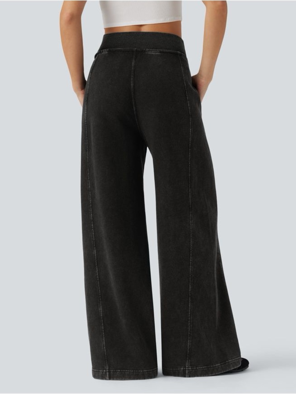 NWT Halara Flex French Terry Baggy Sweatpants in Phantom Denim Sz M - Picture 2 of 15